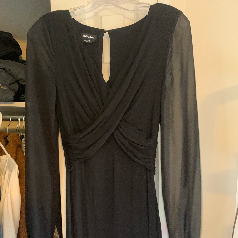 Black form fitting cocktail dress